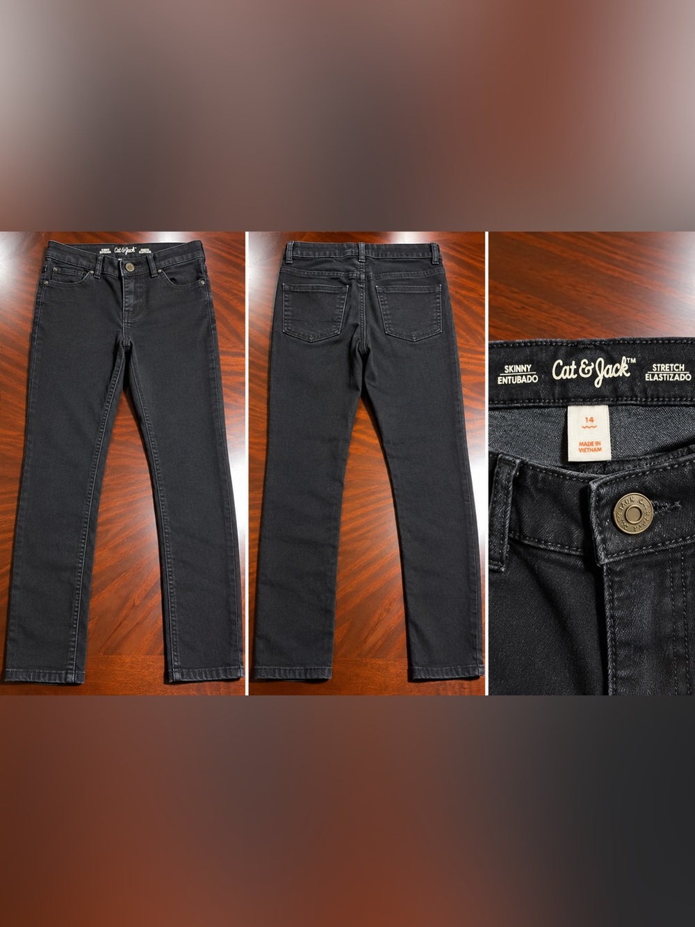 Cat & Jack Girls’ Size 14 Black Skinny Stretch Jeans — NWT